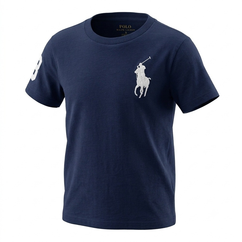 Polo Ralph Lauren Boys Navy Blue Big Pony Cotton T-Shirt Size 5 115
